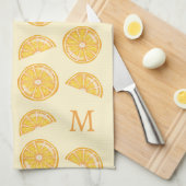 Oranje citrusvruchten met aangepaste monogram theedoek (Quarter Fold)