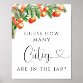 Oranje citrusvruchten raden hoeveel delen er in de poster (Voorkant)