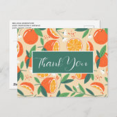 Oranje citrusvruchten retro patroon dank u briefkaart (Voorkant / Achterkant)