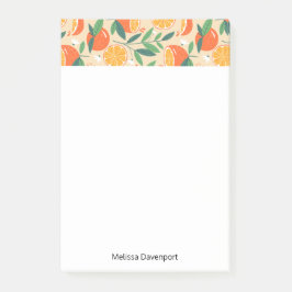 Oranje Citrusvruchten Retro Patroon Rand Post-it® Notes