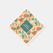 Oranje Citrusvruchten Retro Patroon Verjaardag Servet (Hoek)