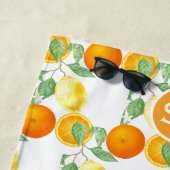 Oranje citrusvruchtpatroon strandlaken (In situ)