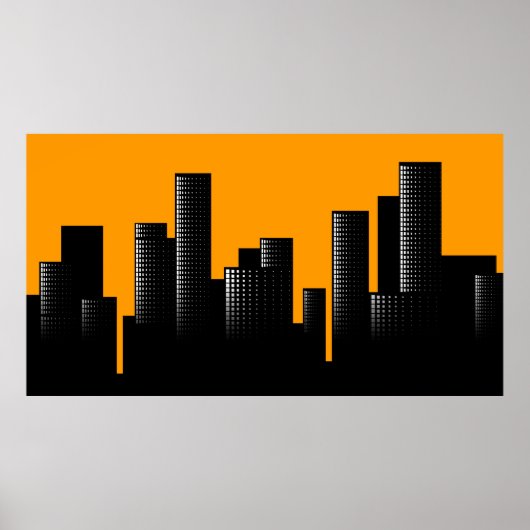 oranje cityschap poster (Voorkant)