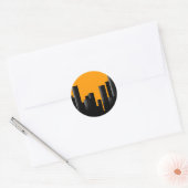 oranje cityschap ronde sticker (Envelop)