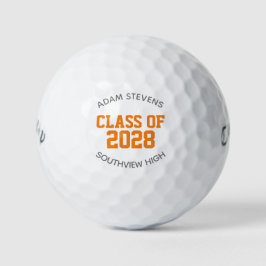 Oranje Classic Varsity Afstuderen Klasse Cadeau Golfballen