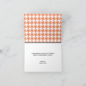 Oranje Classy Houndstooth Bedankkaart (Binnen)