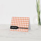 Oranje Classy Houndstooth Bedankkaart (Voorkant)