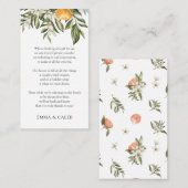 Oranje Clementine Honeymoon Wish Fund Informatiekaartje (Voorkant / Achterkant)