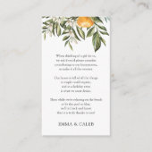 Oranje Clementine Honeymoon Wish Fund Informatiekaartje (Voorkant)