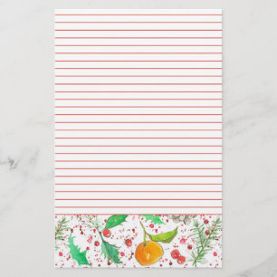 Oranje Clementines Cranberries Red Lined Fruit Briefpapier