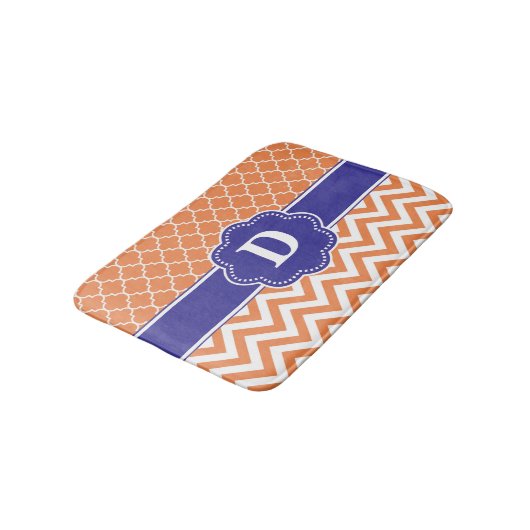 Oranje Clover Chevron Monogram Bathmat Badmat (Gekanteld)
