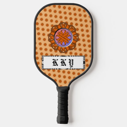 Oranje Clover Ribbon door Kenneth Yoncich Pickleball Paddle (Achterkant)
