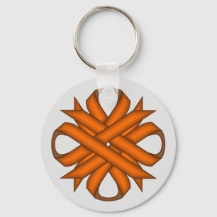 Oranje Clover Ribbon door Kenneth Yoncich Sleutelhanger