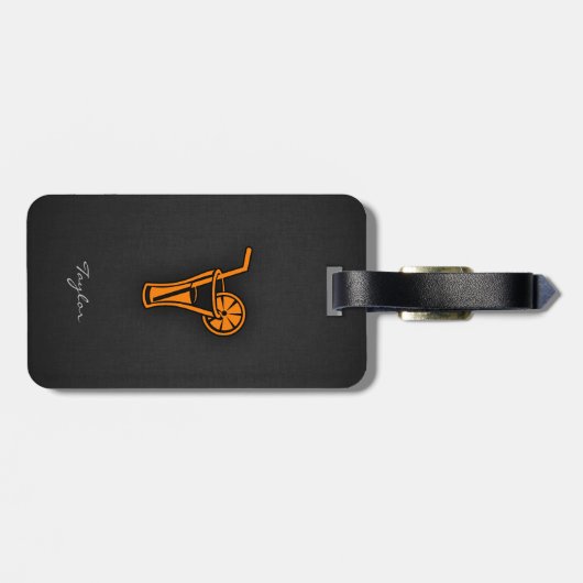 Oranje cocktail bagagelabel (Achterkant horizontaal)