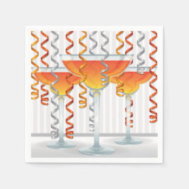 Oranje cocktail en lint servetten