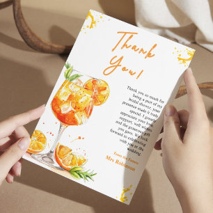 Oranje Cocktail Liefde Op De Eerste Spritz Bruidsd Bedankkaart