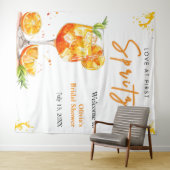 Oranje Cocktail Liefde Op De Eerste Spritz Bruidsf Wandkleed (In Situ (horizontaal))
