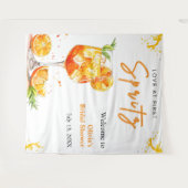 Oranje Cocktail Liefde Op De Eerste Spritz Bruidsf Wandkleed (Voorkant (horizontaal))