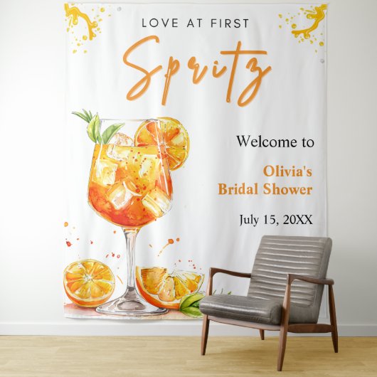 Oranje Cocktail Liefde Op De Eerste Spritz Bruidsf Wandkleed (In situ)