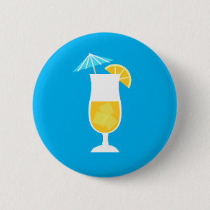 Oranje cocktail ronde button 5,7 cm