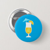 Oranje cocktail ronde button 5,7 cm (Voorkant /achterkant)