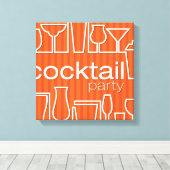 Oranje cocktailparty canvas afdruk (Insitu (Houten vloer))