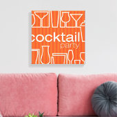 Oranje cocktailparty canvas afdruk (Insitu (Woonkamer))