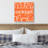 Oranje cocktailparty canvas afdruk (Insitu (Slaapkamer))