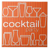 Oranje cocktailparty tegeltje (Voorkant)
