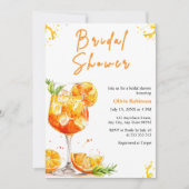 Oranje Cocktails Aperol Spritz Bruiloftsborrel Kaart (Voorkant)