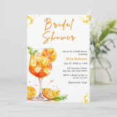 Oranje Cocktails Aperol Spritz Bruiloftsborrel Kaart (Staand voorkant)