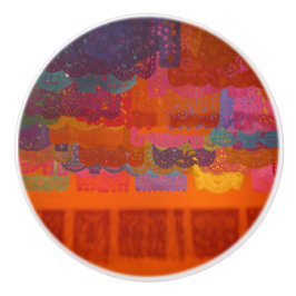 Oranje Coco Mexicaanse Banners Vette kleuren Keramische Knop