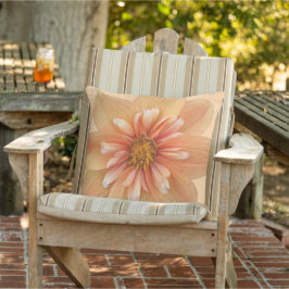 Oranje Collarette Dahlia Floral Buitenkussen