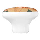 Oranje Collarette Dahlia Floral Keramische Knop (Zijkant)