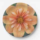 Oranje Collarette Dahlia Floral Papieren Bordje (Voorkant)