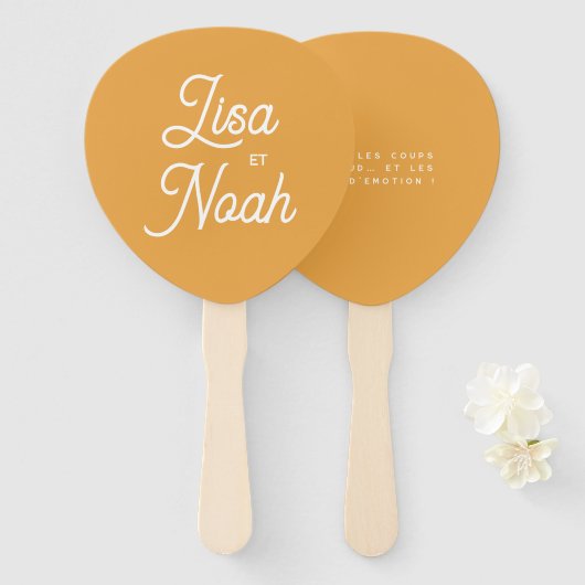 Oranje Colorus-schakel Handwaaier (Voorkant en achterkant)