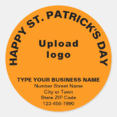 Oranje Colour Saint Patrick Business Round Sticker (Voorkant)