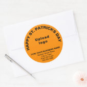 Oranje Colour Saint Patrick Business Round Sticker (Envelop)