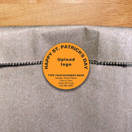 Oranje Colour Saint Patrick Business Round Sticker
