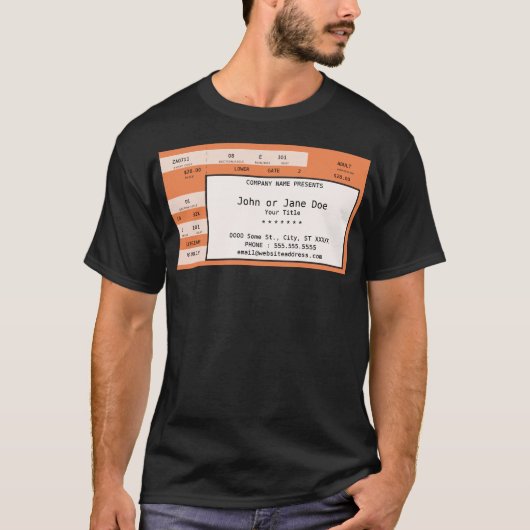 oranje concertkaartje t-shirt (Voorkant)