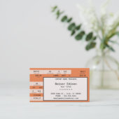 oranje concertkaartje visitekaartje (Staand voorkant)