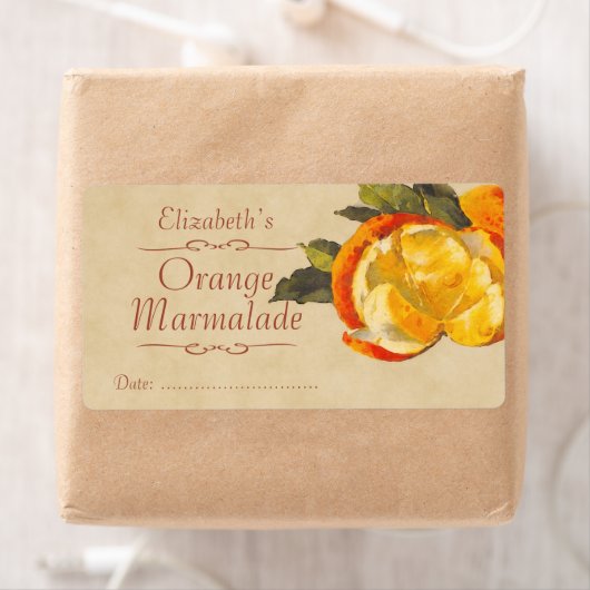 Oranje conservenlabel etiket (Insitu)