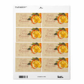 Oranje conservenlabel etiket (Full Sheet)