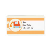 Oranje constructie Speelgoed Backhoe Etiket (Voorkant)