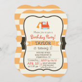 Oranje constructie Speelgoed Backhoe Kaart (Voorkant / Achterkant)