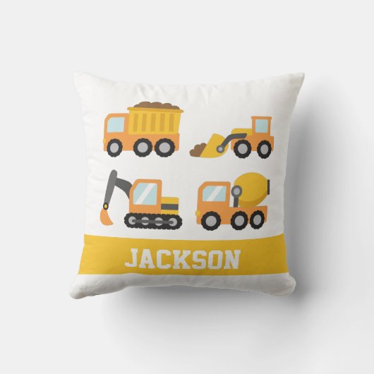 Oranje constructievoertuigen — Kenteldecor Kussen (Achterkant)