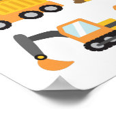 Oranje constructievoertuigen - Kinder decor Poster (Hoek)