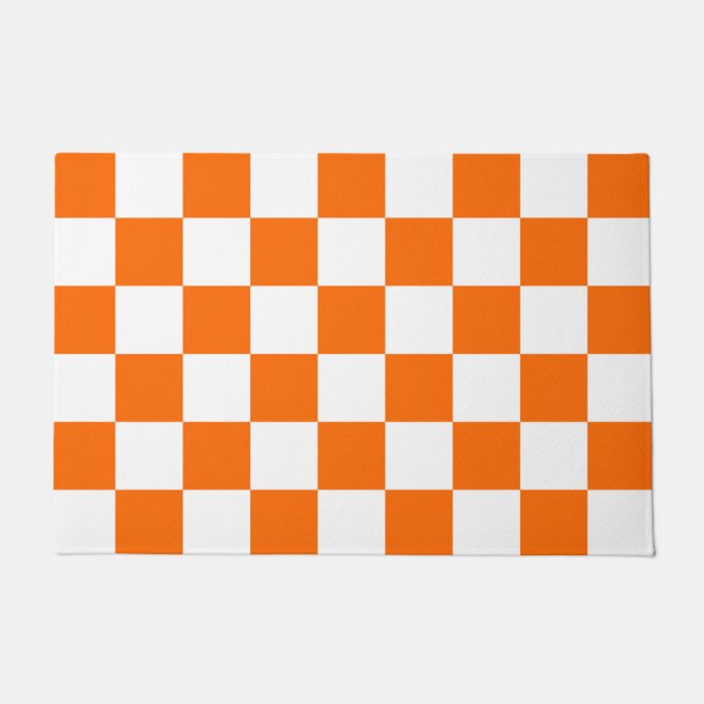 Oranje controllerpatroon voor Retro Checkerboard Deurmat (Voorkant)