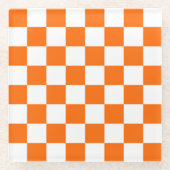 Oranje controllerpatroon voor Retro Checkerboard Glazen Onderzetter (Voorkant)