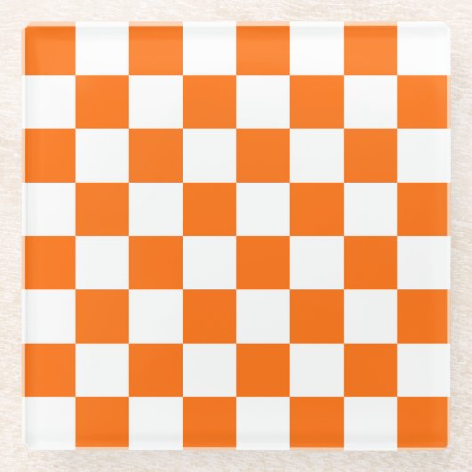 Oranje controllerpatroon voor Retro Checkerboard Glazen Onderzetter (Voorkant)